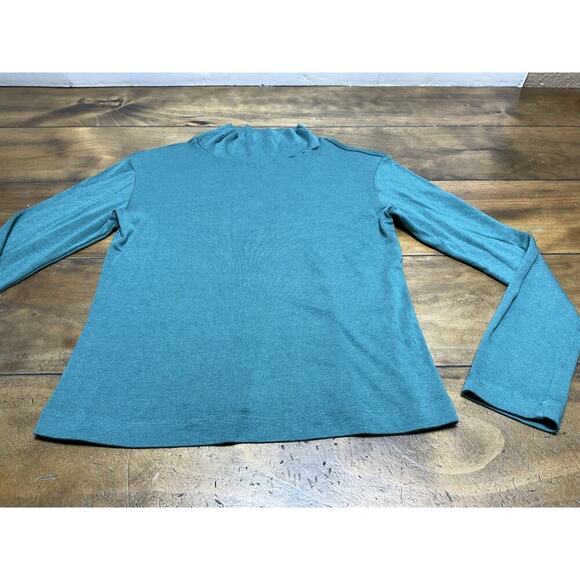 Bryn Walker Long Sleeve T Shirt Women’s Small Green Stretch Mock Neck - Picture 4 of 10